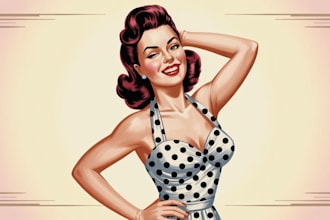 draw a pin up girl and pin up girl