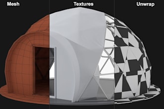 design glamping geodesic dome tiny house and realistic 3d rendering