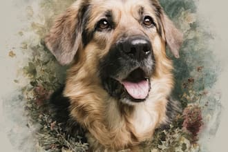 draw memorial pet portrait from photo
