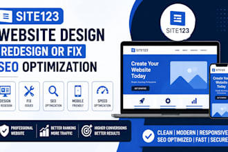do site123 website design redesign or fix site 123 website SEO optimization
