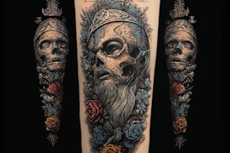 design anime inspired tattoo illustration
