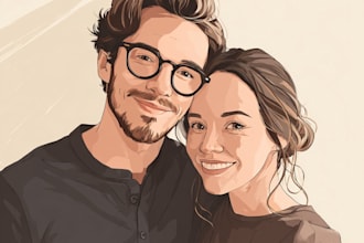 paint custom couple portrait