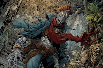 draw epic comic style superhero character art