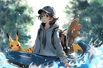 draw pokemon fanart, trainer oc, pokemon card art
