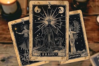 hand draw a custom full tarot or oracle card deck with box