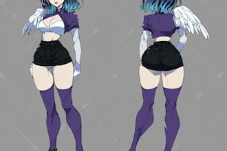 draw anime character design sheet