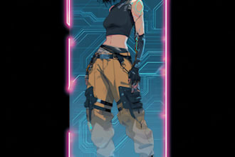 design anime character , cyberpunk character