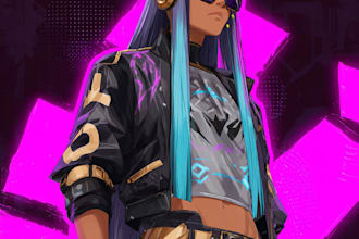 design anime character , cyberpunk character