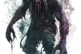 design realistic dark fantasy and horror character art