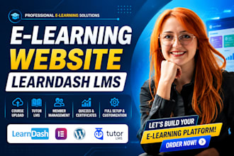 build wordpress elearning lms website with learndash lms  educational website