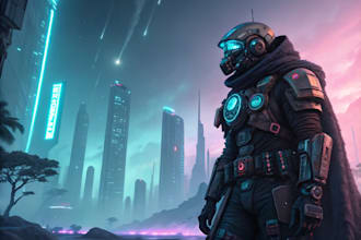 a sci fi character illustration or sci fi character