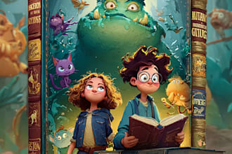design a professional cartoon book cover