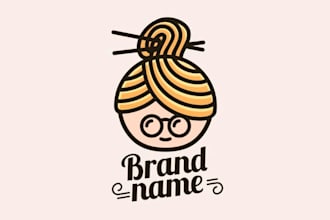 draw modern girls hair style mascot logo design with 1 day delivery