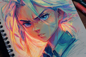 draw anime art and illustration