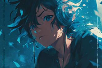 draw anime album cover art for musicians and indie artists