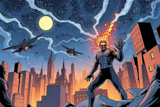 comic book illustration with comic book illustrator