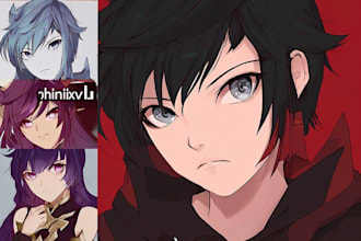 make anime drawing with anime art style character