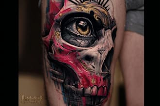 create custom tribal tattoo illustration blackwork style