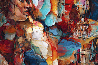 make custom matured abstract digital art, expressive