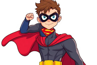 draw your kid as custom superhero character for birthday gift