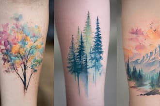 create a watercolor tattoo design