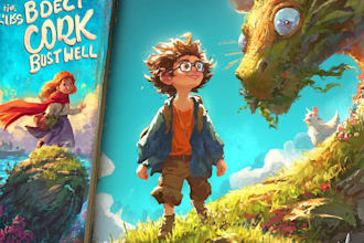 design a beautiful childrens story book cover illustration