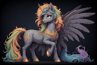 create high quality pony character design for oyu