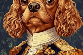 draw pop art of dog cat pet animal portrait