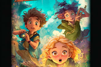 create an enchanting childrens book cover illustration