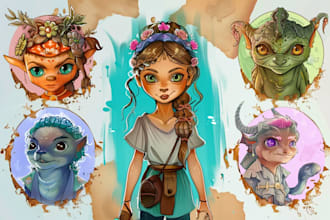 draw children or cartoon fantasy illustration