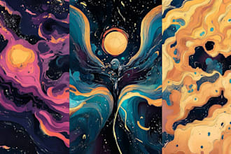 illustrate custom abstract psychedelic art for your merchandise, graffiti art