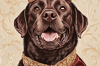 do custom pet portrait, dog portrait, cat portrait