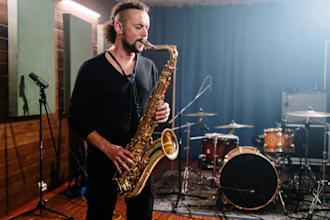 record pro saxophone, clarinet, flute, or horn section for your music