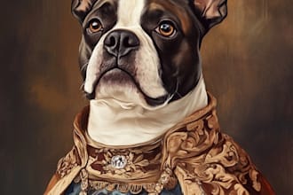 do a custom pet portrait, dog portrait, cat portrait
