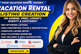 create vacation rental listings on airbnb, vrbo, lodgify, guesty and hostaway