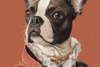 do a custom pet portrait, dog portrait, cat portrait