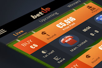do UI UX design for tournament app bet app bet website with prototype