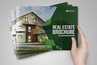 design bi fold, trifold real estate brochure, property listing brochure design
