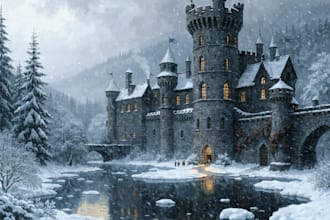 create a beautiful medieval illustration