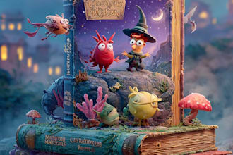 design a stunning cartoon book cover for your story