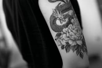 do black and white dark art illustration for your tattoo