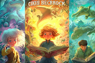 create a beautiful childrens book cover illustration