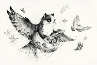 do adorable custom tattoo design in my art style