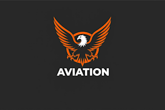 design unique eagle aviation mascot logo in 12 hours