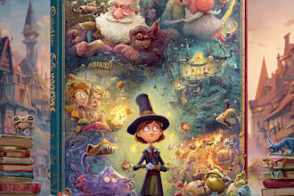 design a high quality cartoon book cover