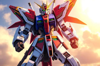 draw gundam, transformer, robot, armor, mecha