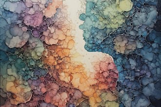 make abstract painting art or color abstract portrait
