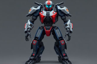 design a professional futuristic robot character for you