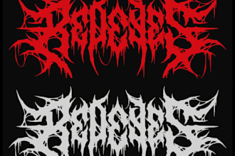 draw black brutal horror heavy, deathcore metal, death metal band logo design