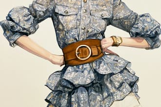 illustrate your portrait into fashion illustration
